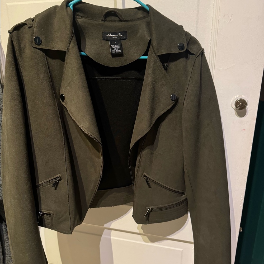 Andrew Marc Dark Olive Leather Jacket